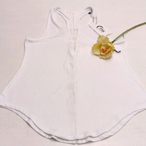 ZYIA ACTIVE TOP SPORT WOMEN SIZE M WHITE  EFFORTLESS TANK-LONG
